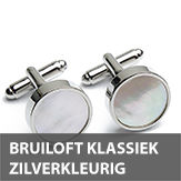 bruiloft klassiek zilverkleurige manchetknopen