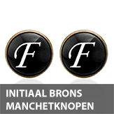 initiaal bronskleurige manchetknopen