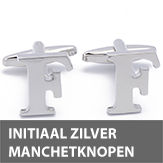 initiaal zilverkleurige manchetknopen