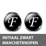 initiaal zwart kleurige manchetknopen