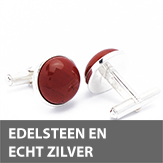 edelsteen met echt zilveren manchetknopen