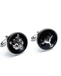 N-1205E Manchetknopen - Bull and Bear Beleggen Beer en Stier Zwart 1.jpg