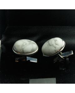 ZE1-1004E Manchetknopen - Sterling 925 Echt Zilver met Howliet Edelsteen 1.jpg