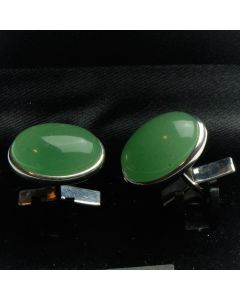 ZE1-1005E Manchetknopen - Sterling 925 Echt Zilver met Aventurijn Edelsteen 1.jpg