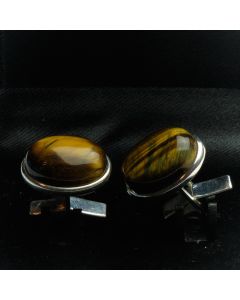 ZE1-1007E Manchetknopen - Sterling 925 Echt Zilver met Tijgeroog Edelsteen 1.jpg