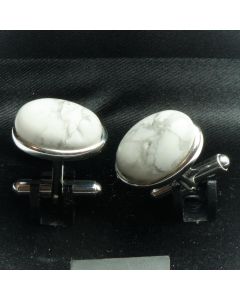ZE2-1004E Manchetknopen - Echt 925 Sterling Zilver met Howliet Edelsteen 1.jpg