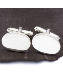ZI-1006E Manchetknopen - Echt Zilver Sterling 925 Ovaal Effen Spiegelend Glad 1.jpg