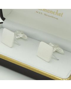 ZI-1008E Manchetknopen - Echt Zilver Sterling 925 Vierkant Effen Gematteerd 1.jpg