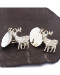 ZI-1009E Manchetknopen - Echt Zilver Sterling 925 Edelhert met Ketting 1.jpg